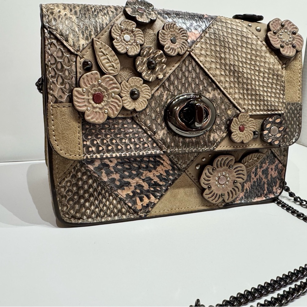 Coach Patchwork Bowery Crossbody Snakeskin 12071 in perfect preowned condition - Picture 2 of 16